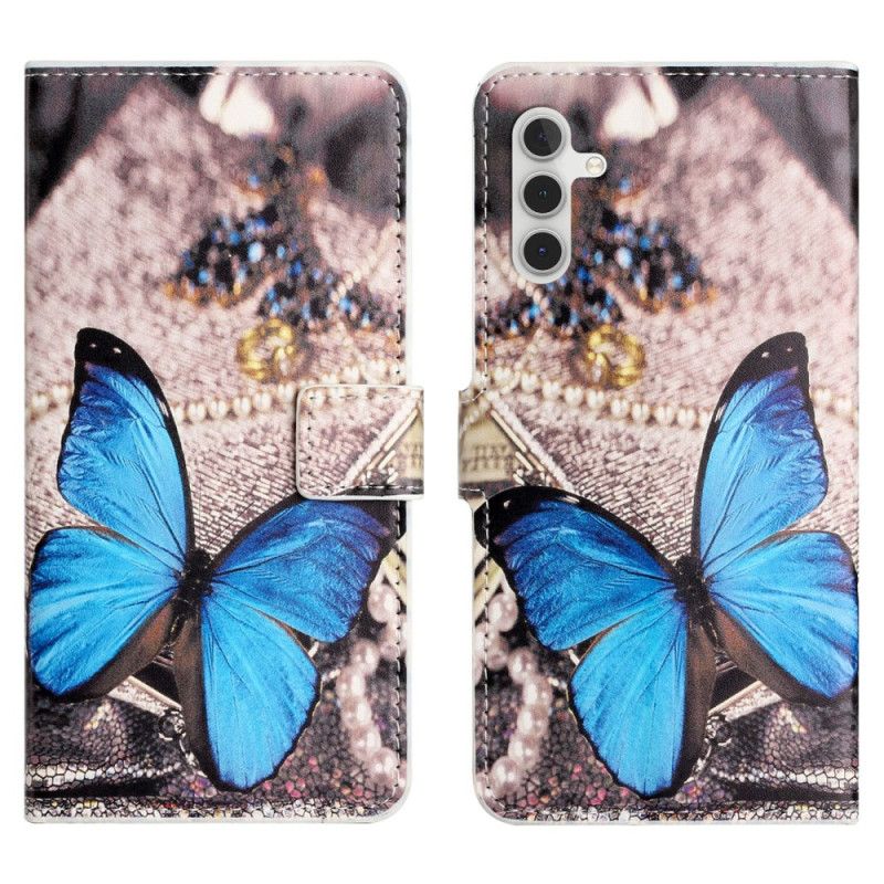 Housse Samsung Galaxy S24 FE Papillon Bleu