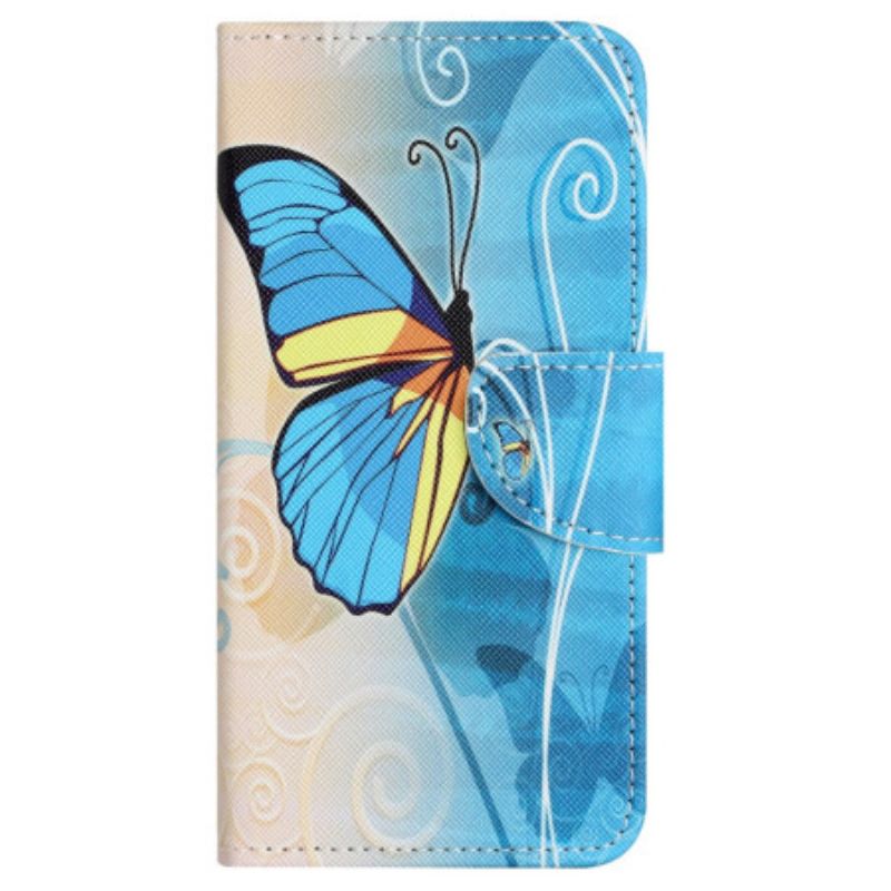 Housse Samsung Galaxy S24 FE Papillon Jaune et Bleu