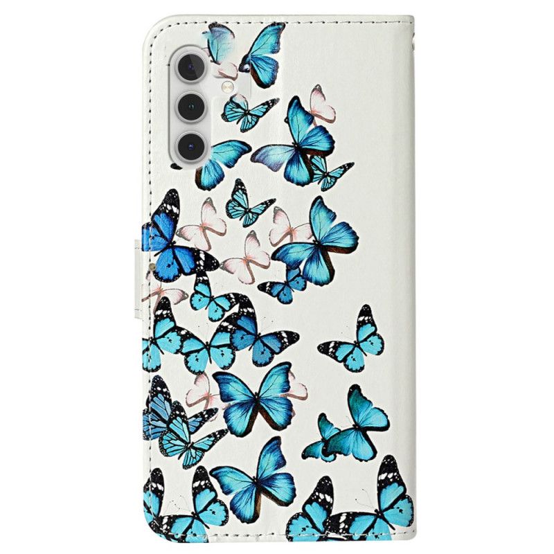 Housse Samsung Galaxy S24 FE Papillons Bleus en Vol