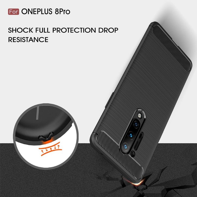 Coque OnePlus 8 Pro Janice en Gel Brossé Carbone