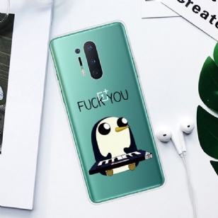 Coque OnePlus 8 Pro Pingouin Piano "FUCK YOU"