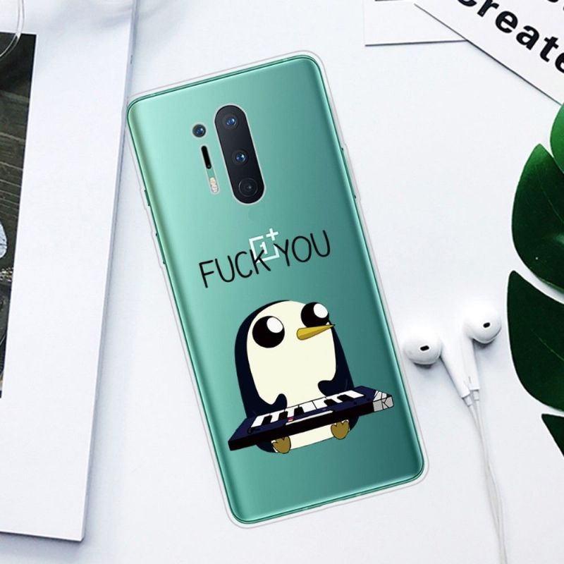 Coque OnePlus 8 Pro Pingouin Piano "FUCK YOU"