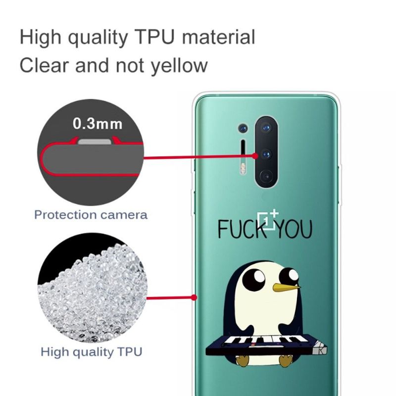 Coque OnePlus 8 Pro Pingouin Piano "FUCK YOU"