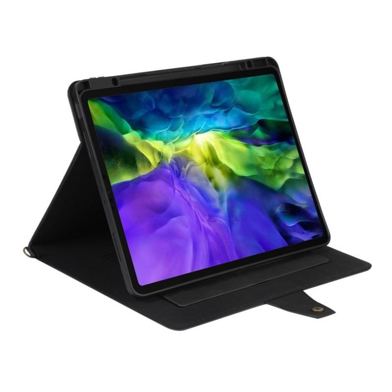 Housse iPad Pro 12.9" Effet Cuir Bandoulière RFID