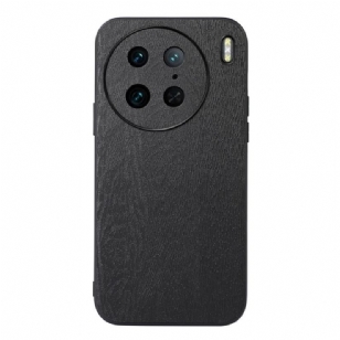 Coque Vivo X90 Pro Simili Cuir Effet Bois