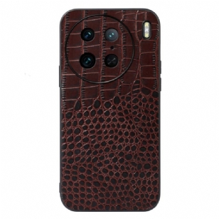 Coque Vivo X90 Pro Véritable Cuir Texture Crocodile