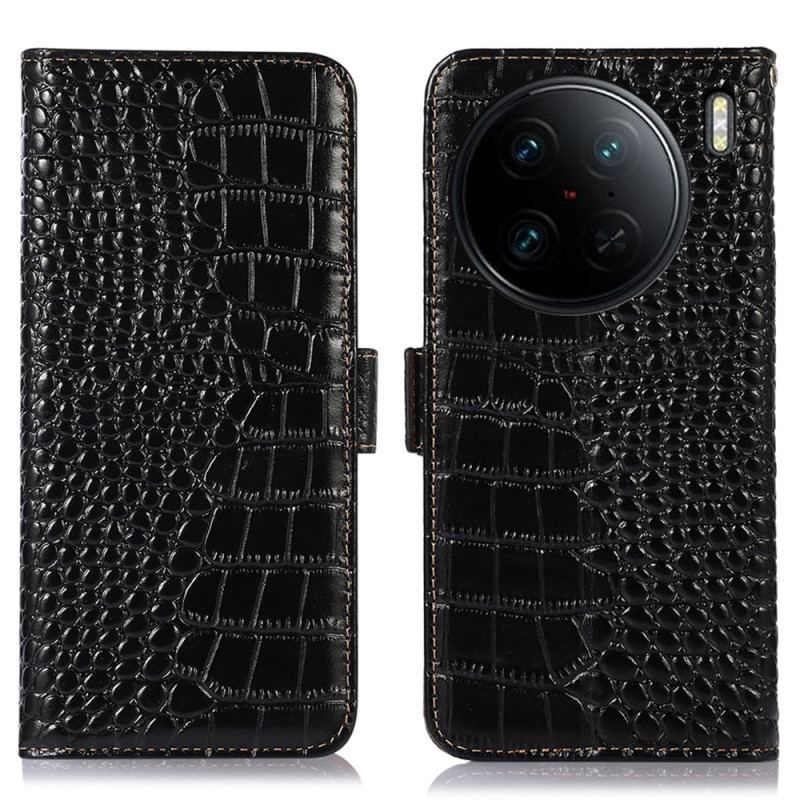 Housse Vivo X90 Pro Style Crocodile RFID