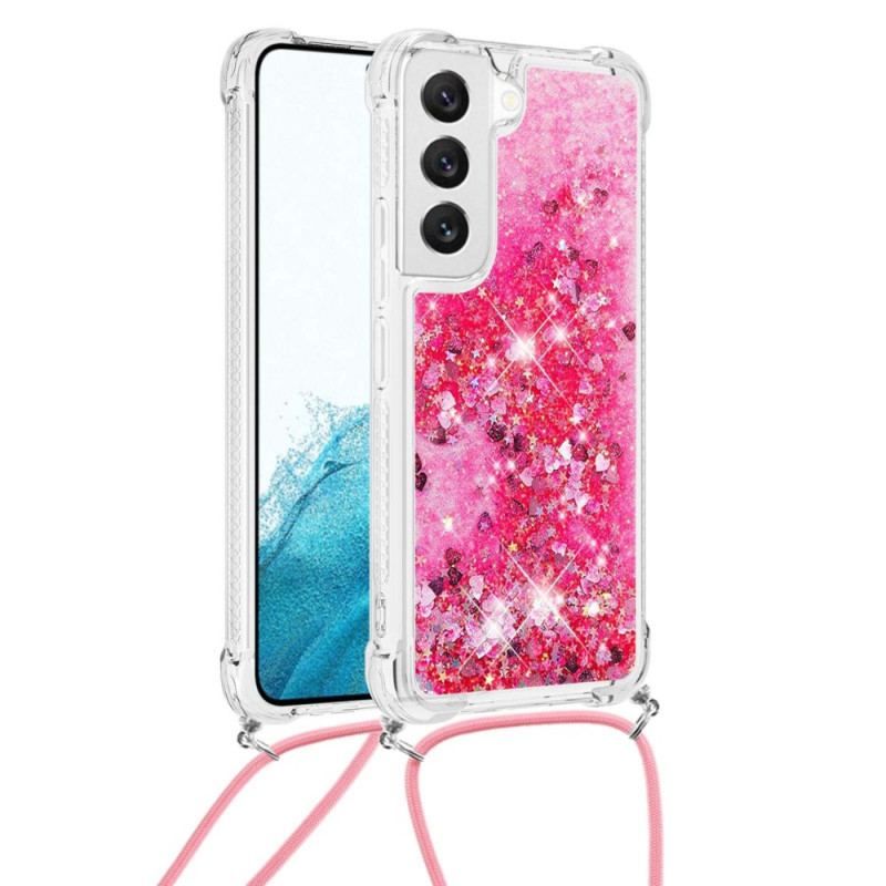 Coque Samsung Galaxy S23 Plus 5G Paillettes avec Cordon