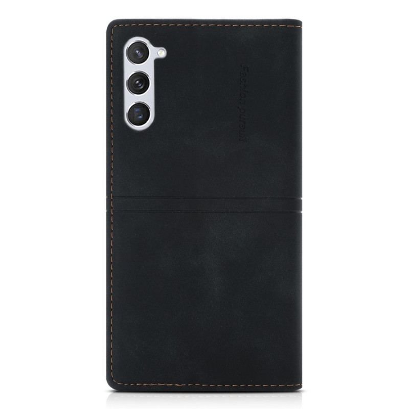 Flip Cover Samsung Galaxy S23 Plus 5G Style Cuir Couture Fermoir Magnétique