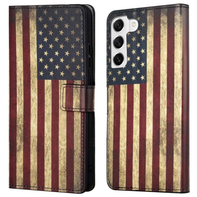 Housse Samsung Galaxy S23 Plus 5G Drapeau Américain Vintage