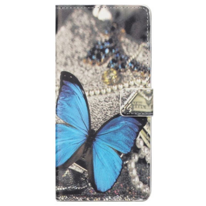 Housse Samsung Galaxy S23 Plus 5G Papillon Bleu