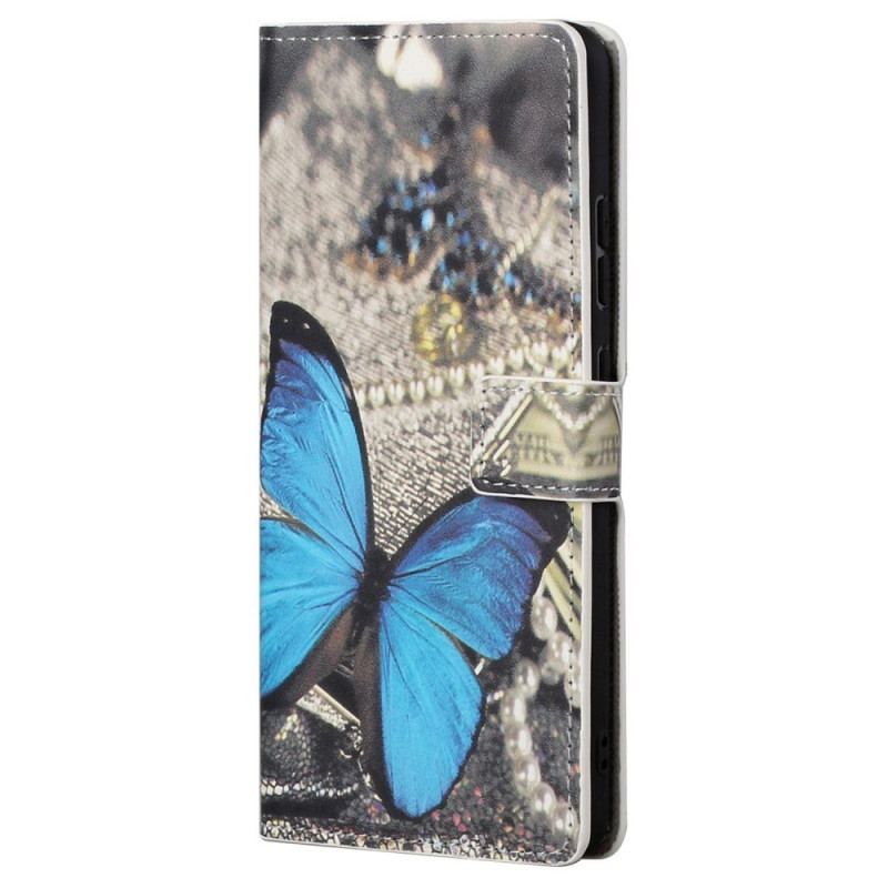 Housse Samsung Galaxy S23 Plus 5G Papillon Bleu