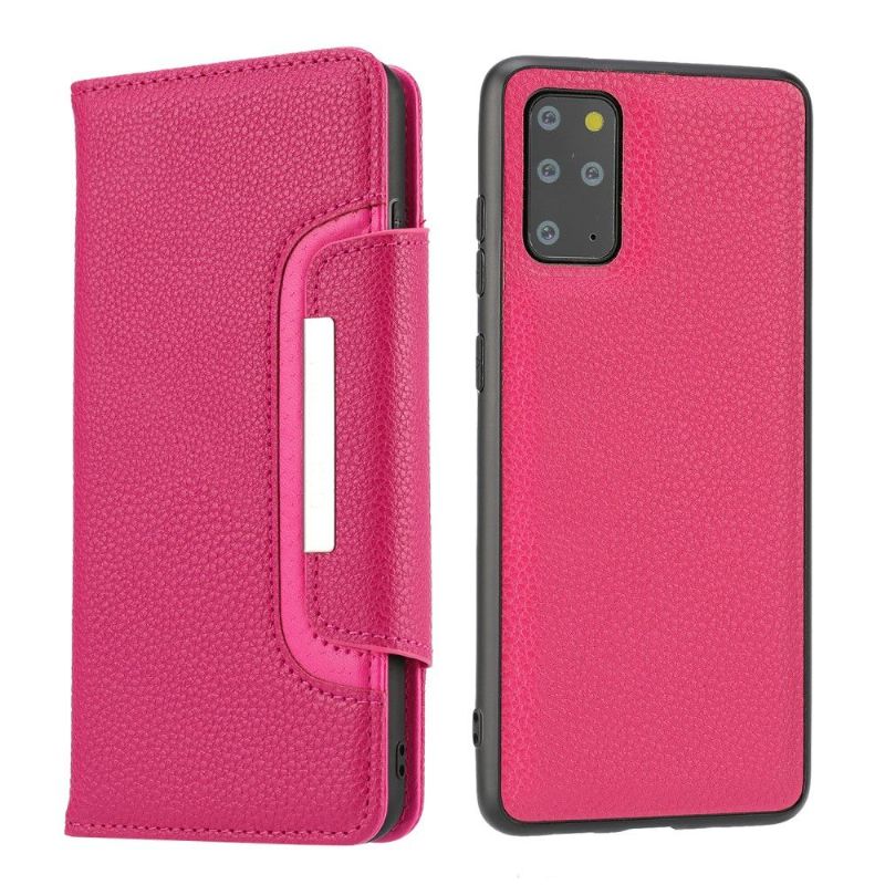 Housse et coque 2 en 1 effet cuir grainé pour Samsung Galaxy S20 Plus