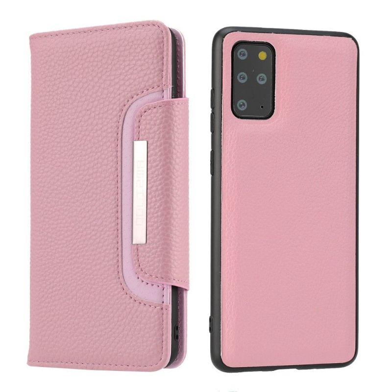 Housse et coque 2 en 1 effet cuir grainé pour Samsung Galaxy S20 Plus