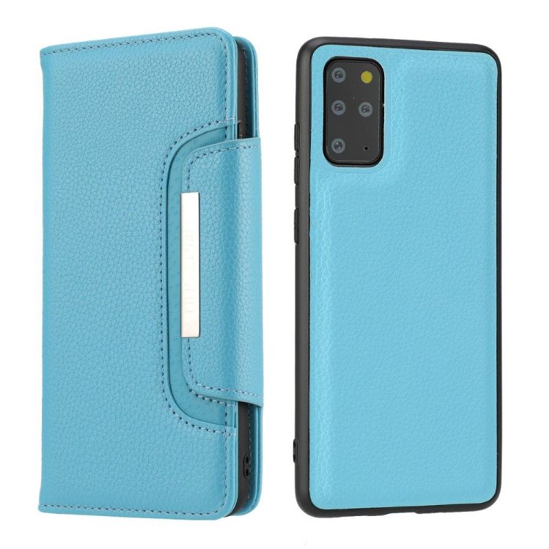 Housse et coque 2 en 1 effet cuir grainé pour Samsung Galaxy S20 Plus