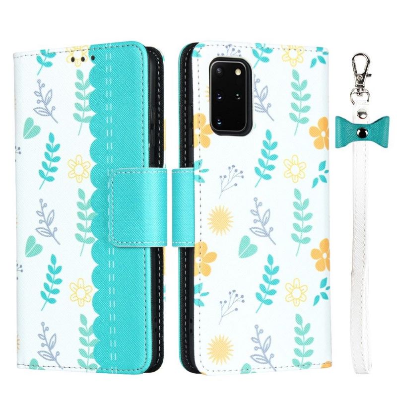 Housse Samsung Galaxy S20 Plus Virginia fleurs avec lanière