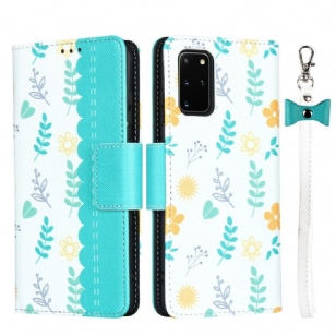 Housse Samsung Galaxy S20 Plus Virginia fleurs avec lanière