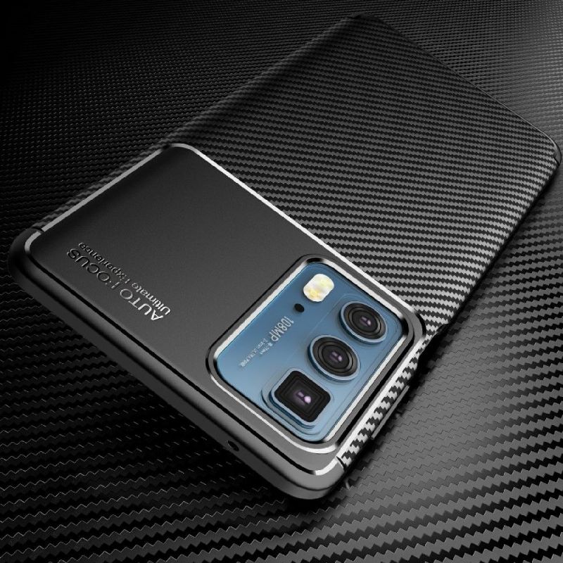 Coque Motorola Edge 20 Pro style fibre de carbone