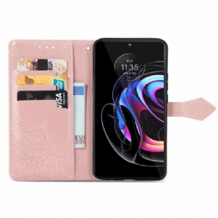 Housse Motorola Edge 20 Pro Mandala relief en simili cuir