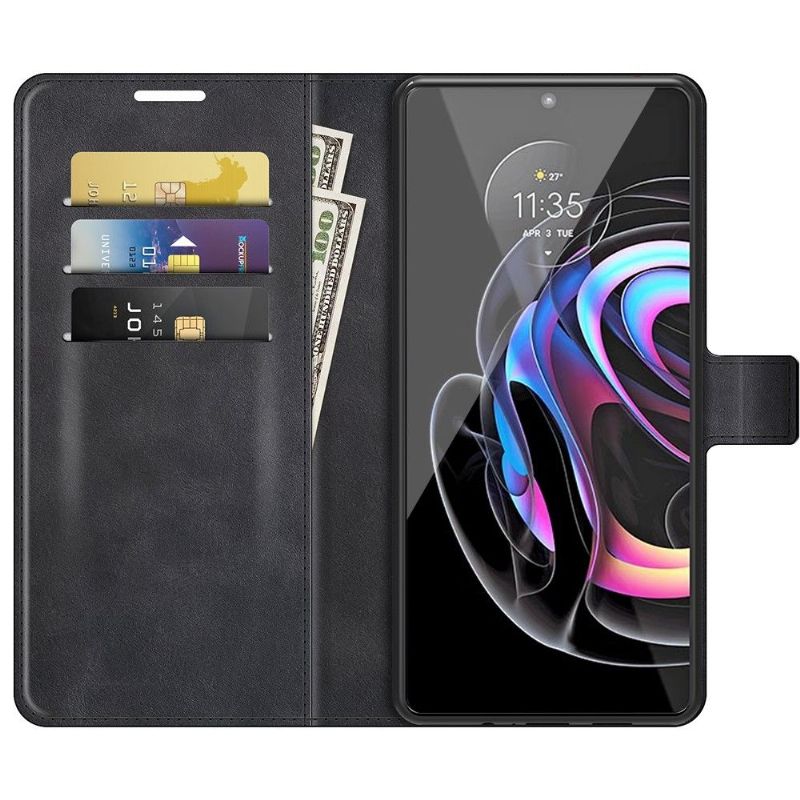 Housse Motorola Edge 20 Pro portefeuille style cuir