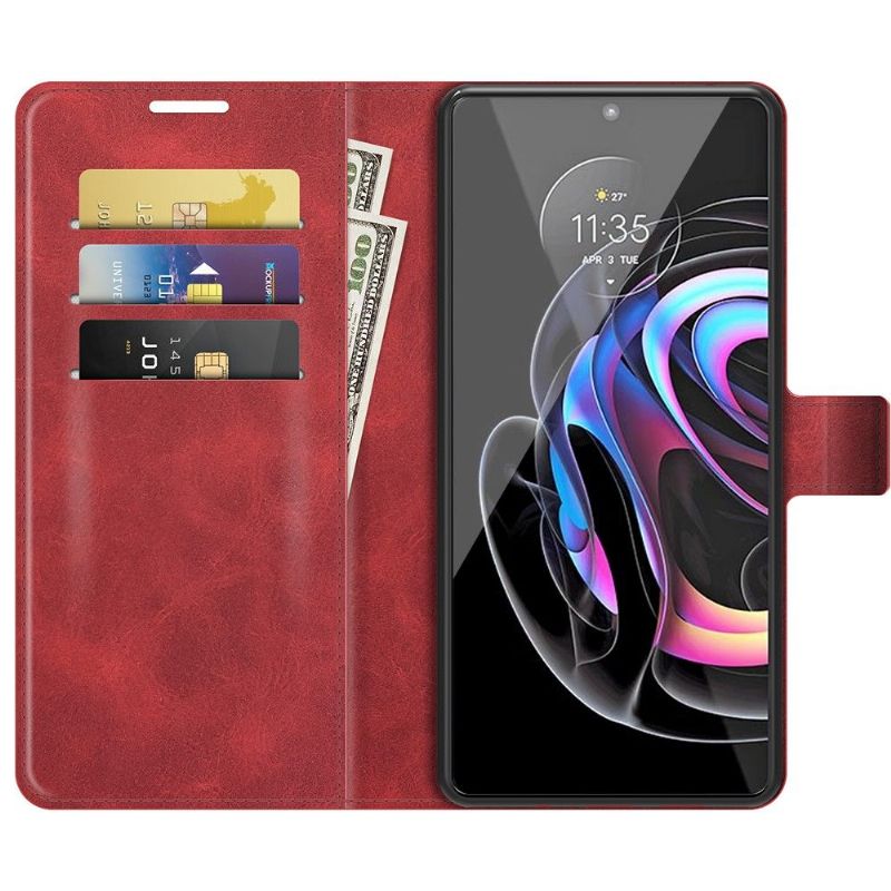 Housse Motorola Edge 20 Pro portefeuille style cuir