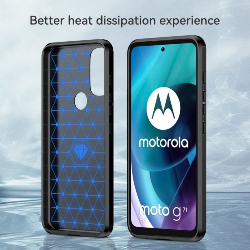 Coque Moto G71 5G Fibre Carbone Brossée