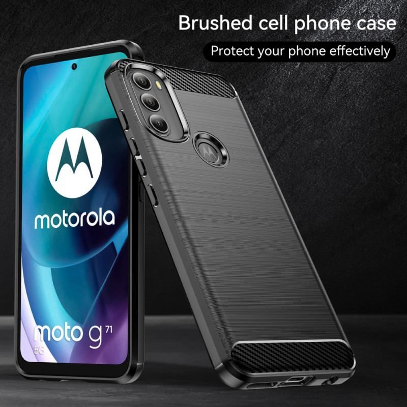 Coque Moto G71 5G Fibre Carbone Brossée