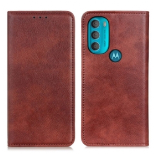 Flip Cover Moto G71 5G Cuir Fendu Texturé