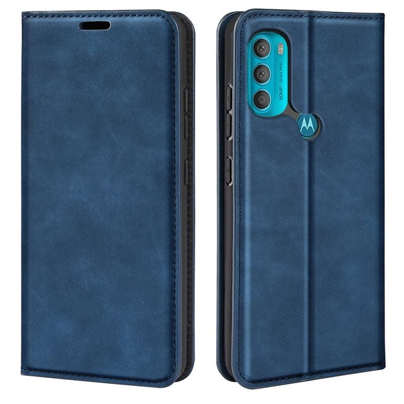 Flip Cover Moto G71 5G Effet Cuir Douceur Soie