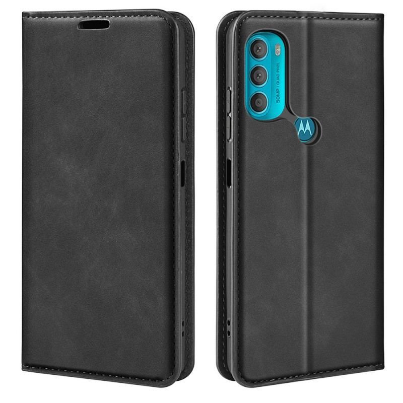 Flip Cover Moto G71 5G Effet Cuir Douceur Soie