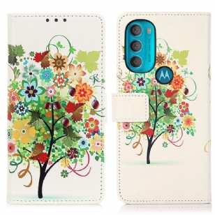 Housse Moto G71 5G Arbre Fleuri