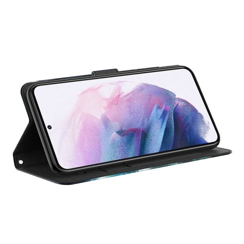 Housse Moto G71 5G Arbre Rose et Chat Noir