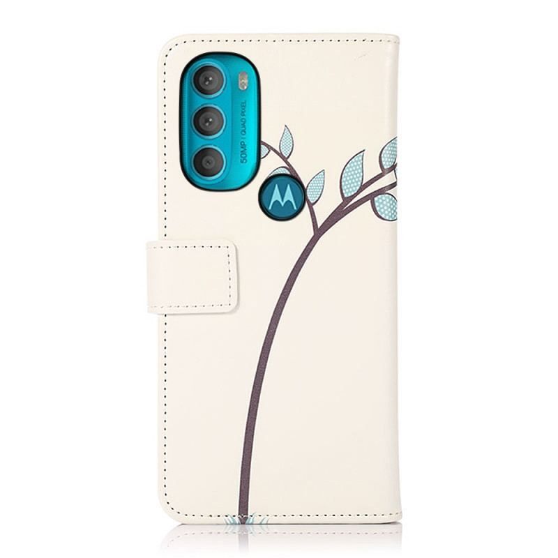 Housse Moto G71 5G Couple De Hiboux Sur l'Arbre