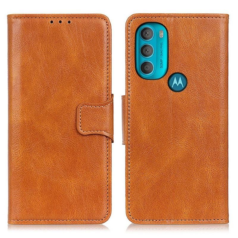 Housse Moto G71 5G Effet Cuir Fermoir Réversible