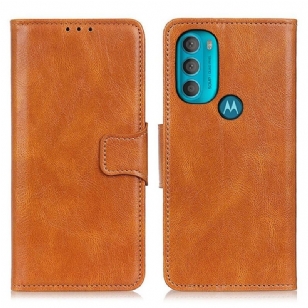 Housse Moto G71 5G Effet Cuir Fermoir Réversible