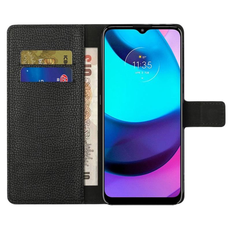 Housse Moto G71 5G Effet Cuir Grain Litchi