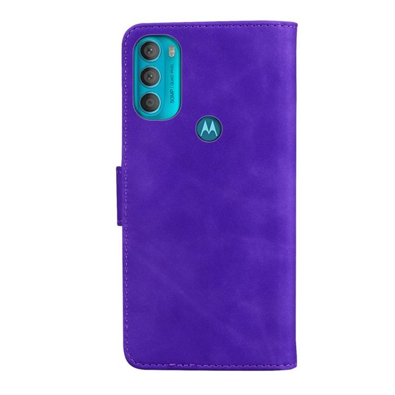 Housse Moto G71 5G Effet Cuir Monochrome