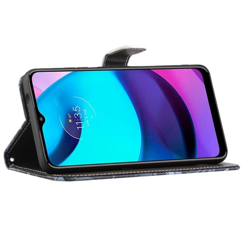 Housse Moto G71 5G Léopard à Lanière