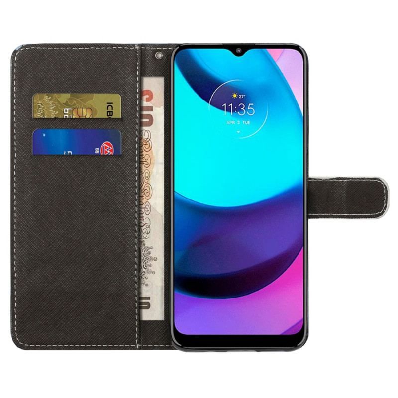 Housse Moto G71 5G Léopard à Lanière