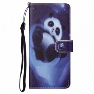 Housse Moto G71 5G Panda Space à Lanière