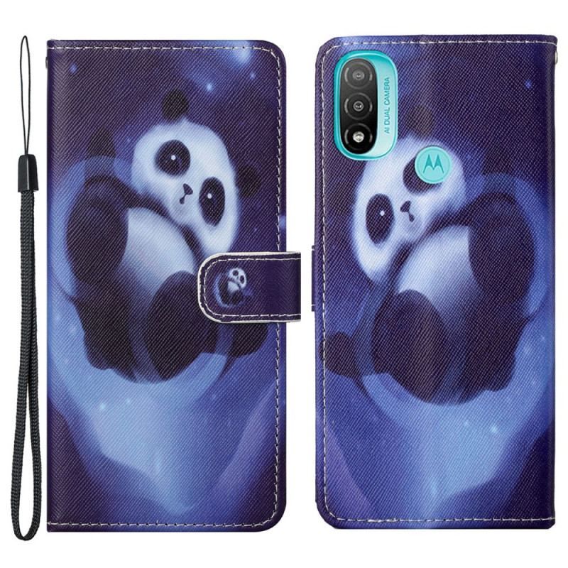 Housse Moto G71 5G Panda Space à Lanière