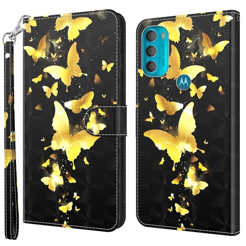 Housse Moto G71 5G Papillons Jaunes