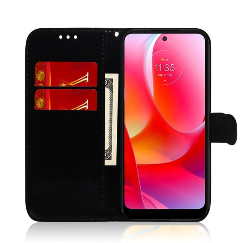 Housse Moto G71 5G Simili Cuir Couverture Miroir