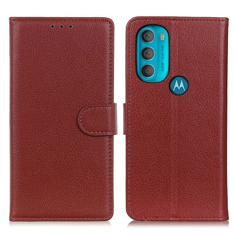 Housse Moto G71 5G Traditionnellement Litchi