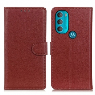 Housse Moto G71 5G Traditionnellement Litchi