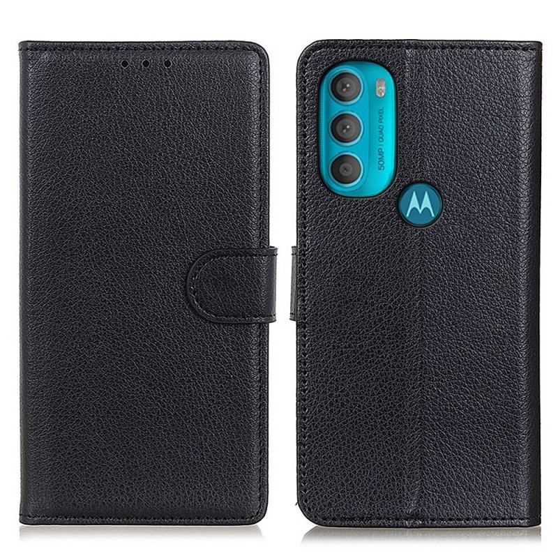 Housse Moto G71 5G Traditionnellement Litchi