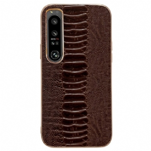 Coque Sony Xperia 5 IV Cuir Véritable Style Crocodile