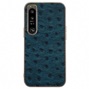 Coque Sony Xperia 5 IV Véritable Cuir Style Autruche