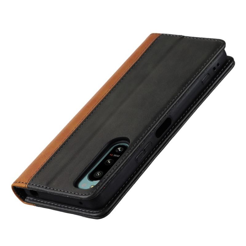 Flip Cover Sony Xperia 5 IV Bicolore Effet Cuir