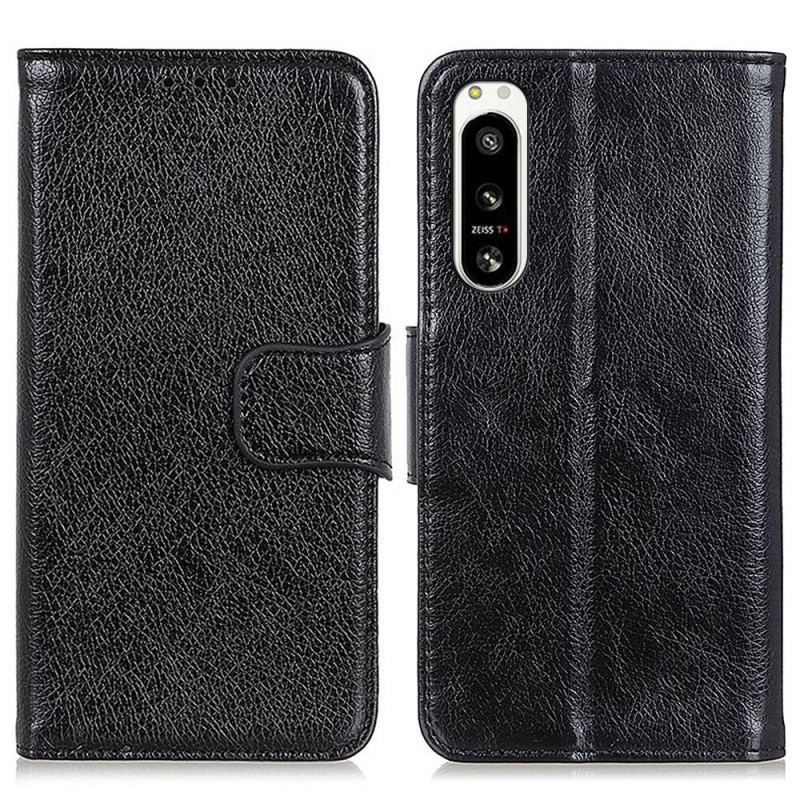 Housse Sony Xperia 5 IV Cuir Fendu Nappa